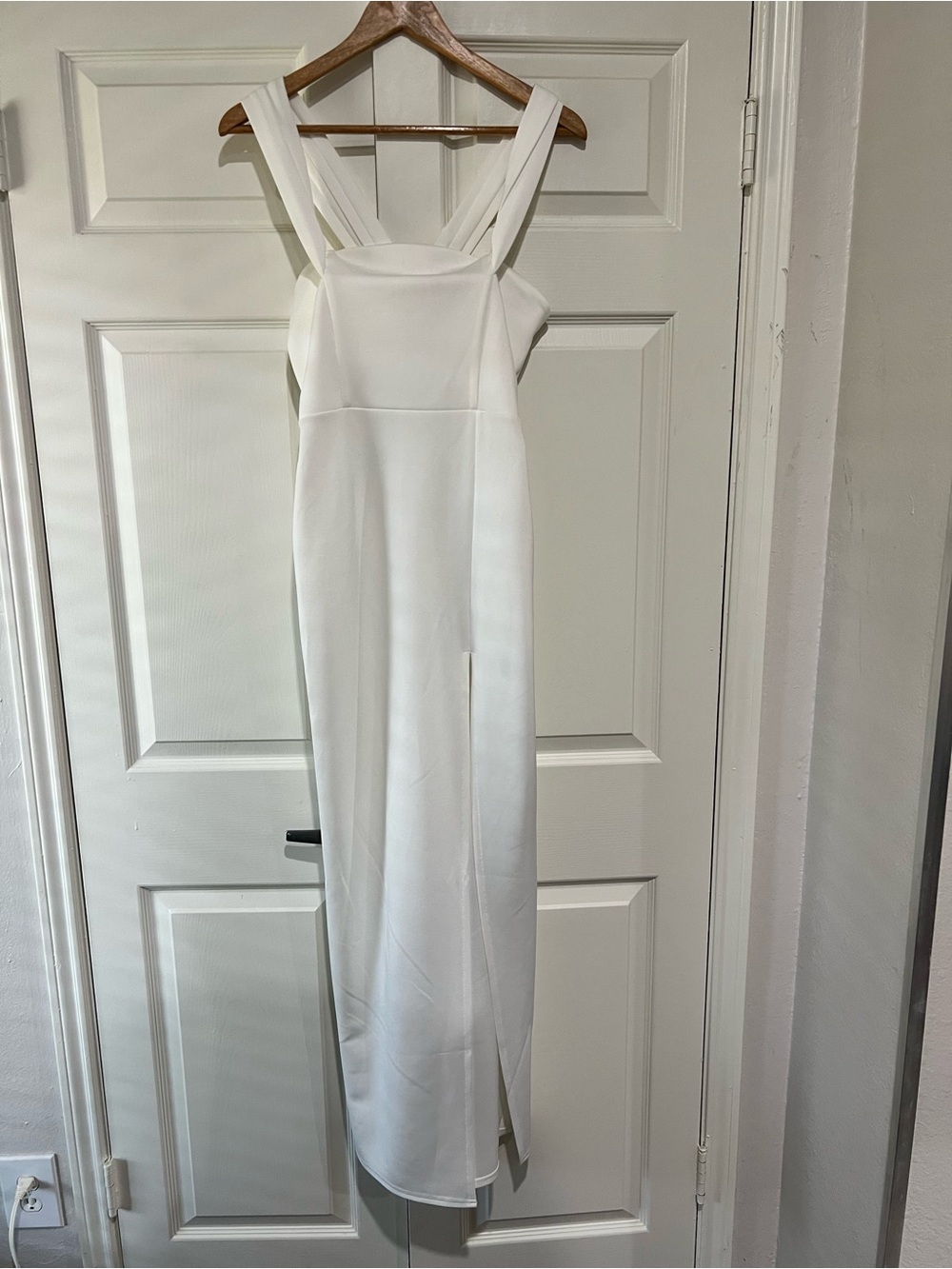 ASOS White Strappy Maxi Dress with Front Slit